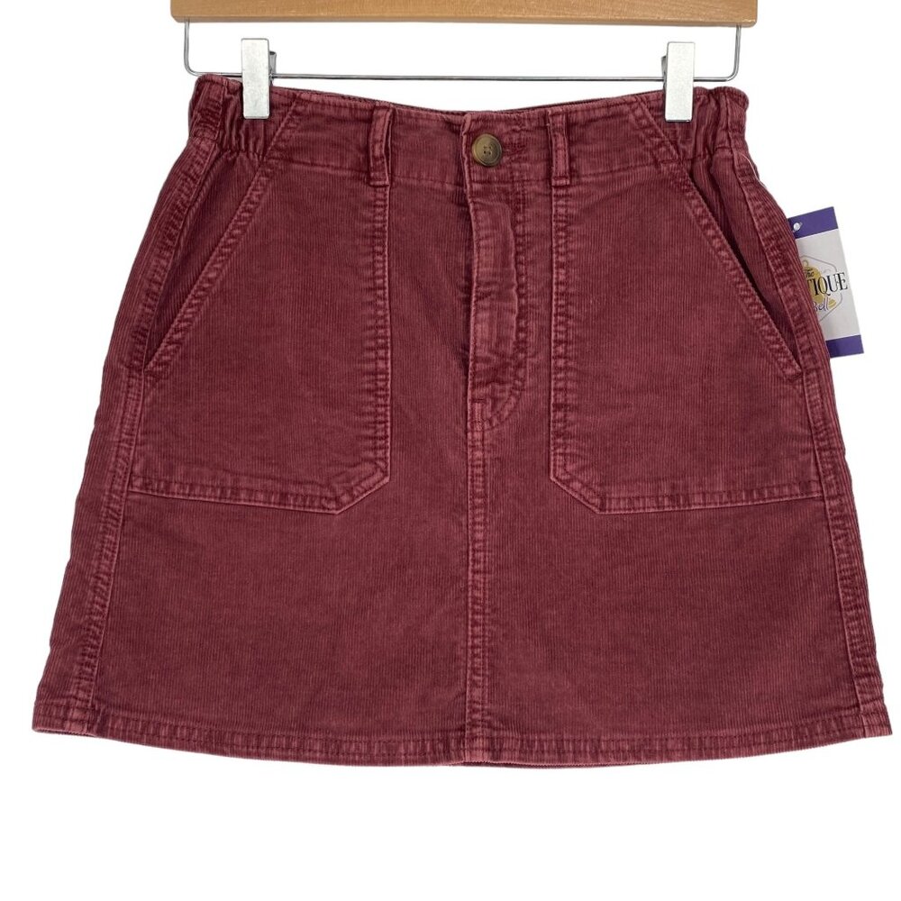American Eagle Womens 0 Mauve Pink Corduroy Skirt Super Stretch Thin Wale Fall